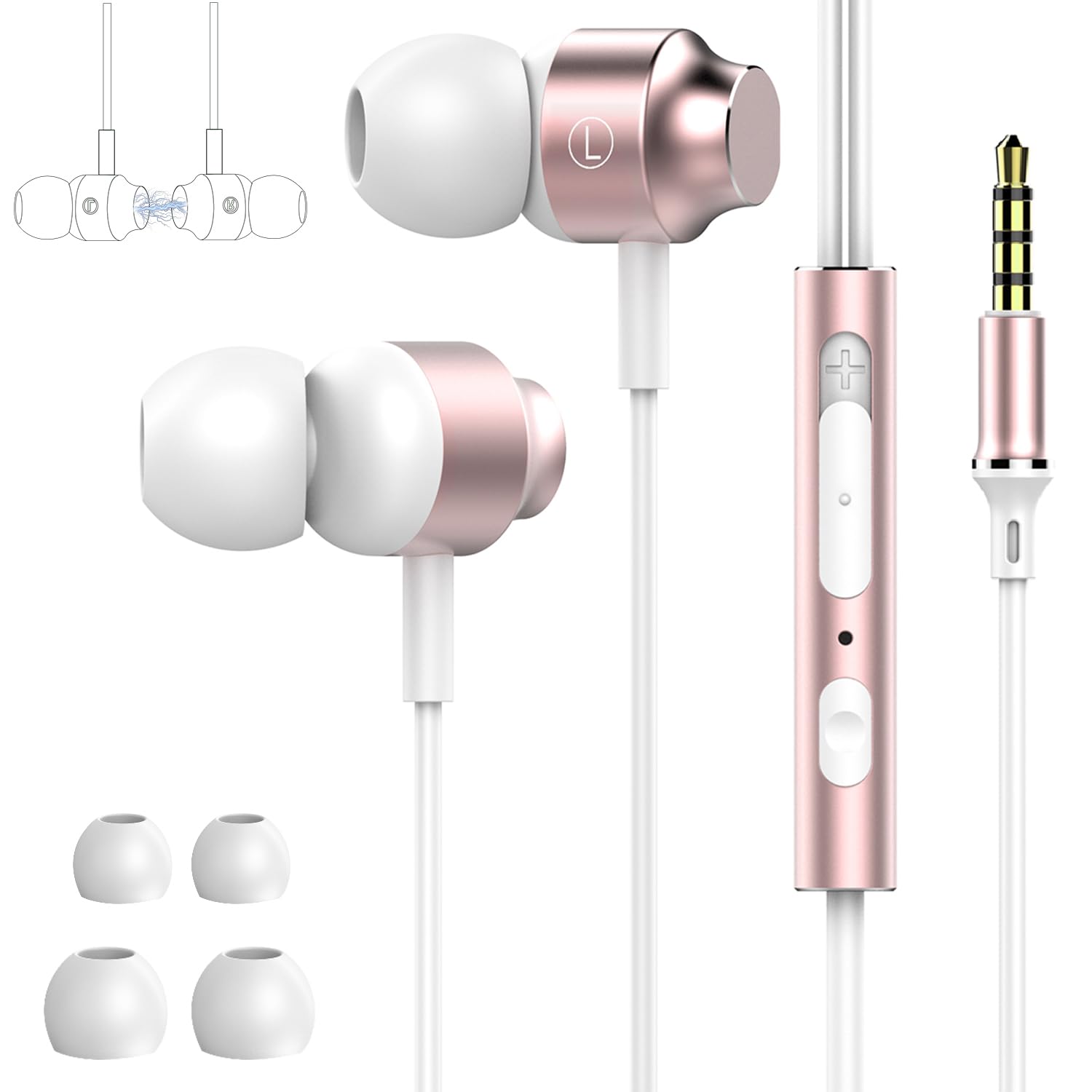 Improved New Eikokiwa Wired Earphones Wired Earphones with Microphone and Remote Control Clear Calls Hybrid Noise Blocking Deep Bass Magnetic рожевий
Improved New Eikokiwa Wired Earphones Wired Earphones with Microphone and Remote Control Clear Calls Hybrid Noise Blocking Deep Bass Magnetic рожевий