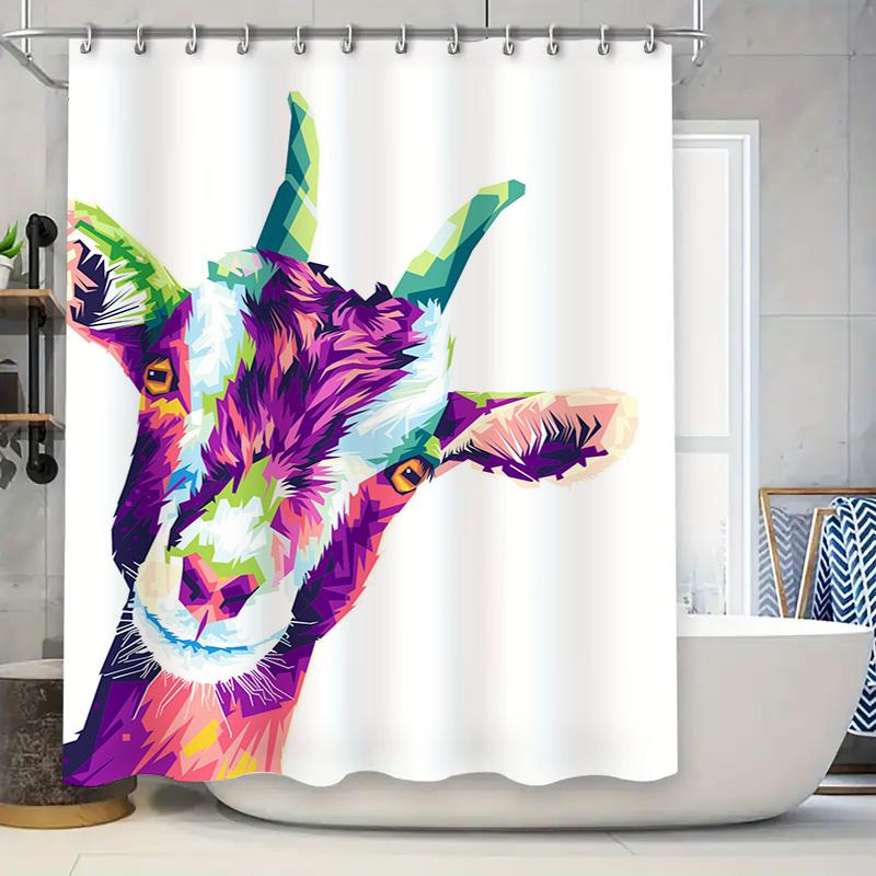 Vibrant Goat Shower Curtain Pop Art Wall Hanging Bathroom Decor Modern Rainbow Animal Print Linen Waterproof Shower Cover W60H190(CM)-1 Pcs
Vibrant Goat Shower Curtain Pop Art Wall Hanging Bathroom Decor Modern Rainbow Animal Print Linen Waterproof Shower Cover W60H190(CM)-1 Pcs