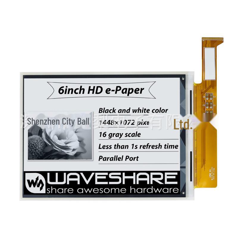 6-дюймовий HD E-Paper дисплей, роздільна здатність 1448×1072, 16 градацій сірого, чорно-білий 6-inch HD e-Paper
6-дюймовий HD E-Paper дисплей, роздільна здатність 1448×1072, 16 градацій сірого, чорно-білий 6-inch HD e-Paper