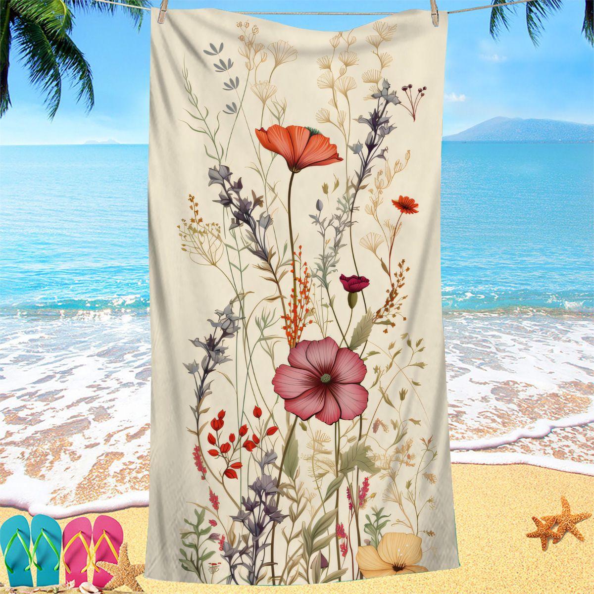 Creative painted flowers digital-printed polyester Superfine fiber double-sided fleece Beach vacation bath towel, beach towel W40*H60(CM)
Creative painted flowers digital-printed polyester Superfine fiber double-sided fleece Beach vacation bath towel, beach towel W40*H60(CM)