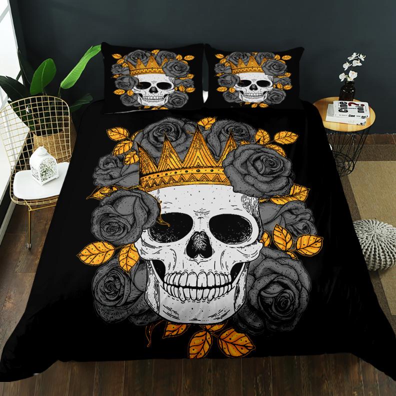 Halloween Rose Skull Three-Piece Set 3D Printing Quilt Cover Four-Piece Home Textile Set 135 * 200 (two-piece set) 90g
Halloween Rose Skull Three-Piece Set 3D Printing Quilt Cover Four-Piece Home Textile Set 135 * 200 (two-piece set) 90g