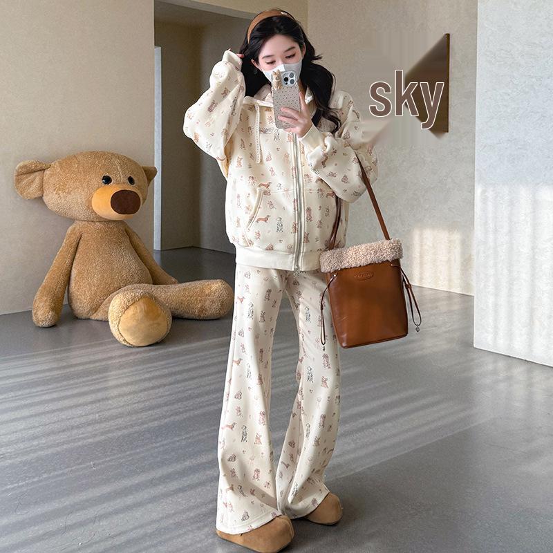 Autumn/Winter Korean Style Velvet Puppy Print Hooded Sweatshirt Maternity Set XL
Autumn/Winter Korean Style Velvet Puppy Print Hooded Sweatshirt Maternity Set XL