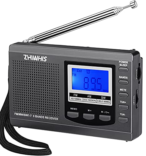 ZHIWHIS Portable Radio, FM/AM/SW Wideband FM Compatible, High-Sensitivity Clock Radio for Emergency Preparedness, Battery-Powered, Timer/Alarm Clock/D
ZHIWHIS Portable Radio, FM/AM/SW Wideband FM Compatible, High-Sensitivity Clock Radio for Emergency Preparedness, Battery-Powered, Timer/Alarm Clock/D