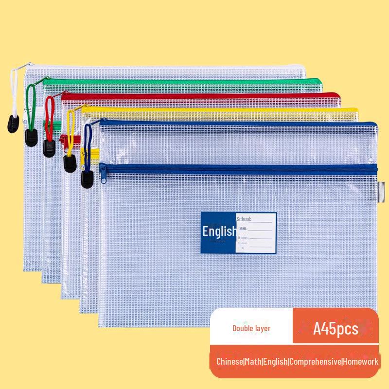 Набор из 5 прозрачных файлов-пакетов формата А4 на молнии большой вместимости
Набор из 5 прозрачных файлов-пакетов формата А4 на молнии большой вместимости