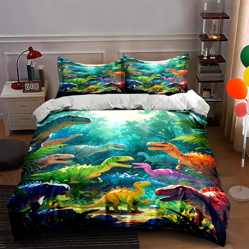Colorful dinosaur forest Bedding Duvet cover sets Duvet covers Pillowcases gifts (1 * Duvet Cover 2 * Pillowcases, without duvet insert) 135x200cm
Colorful dinosaur forest Bedding Duvet cover sets Duvet covers Pillowcases gifts (1 * Duvet Cover 2 * Pillowcases, without duvet insert) 135x200cm