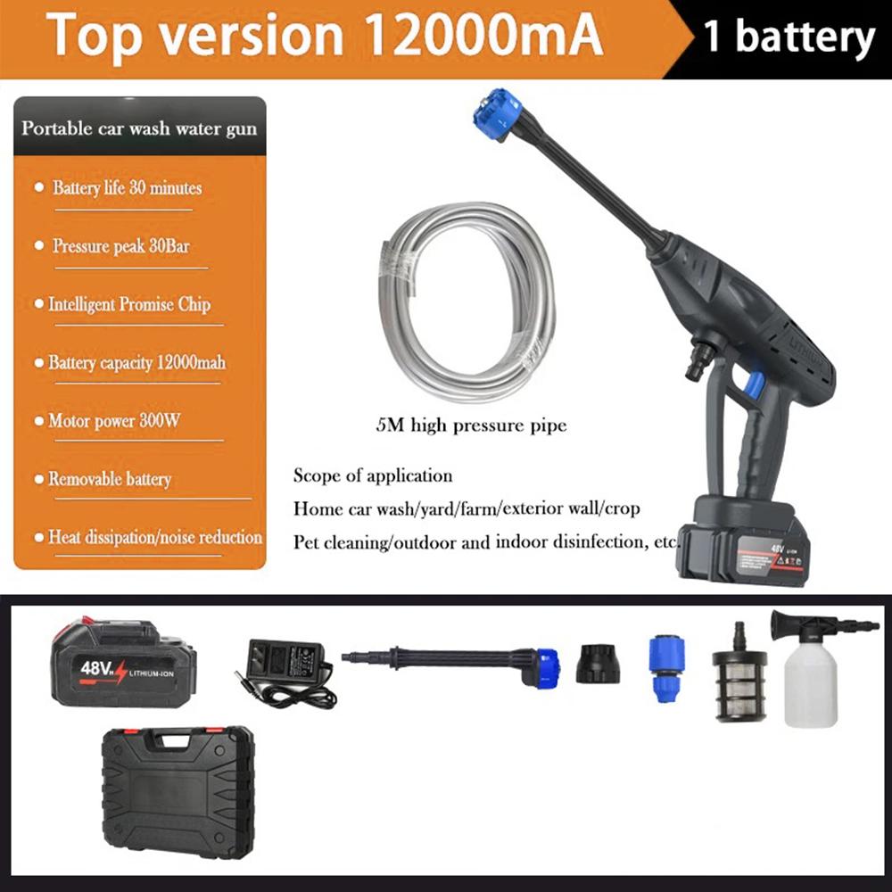 8103 Household Electric Car Washing Machine 48VH 12000mAh Car Water Gun with Sprayer Nozzle Black/EU Plug
8103 Household Electric Car Washing Machine 48VH 12000mAh Car Water Gun with Sprayer Nozzle Black/EU Plug