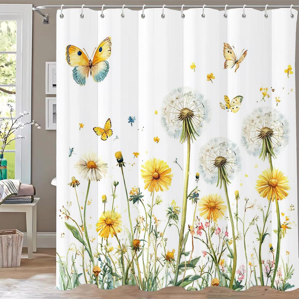 Spring Flowers And Butterflies Theme Shower Curtain, Bathroom Curtain, Floral Shower Curtain, Home Decoration Curtain With Hooks W60H190(CM)-1 Pcs
Spring Flowers And Butterflies Theme Shower Curtain, Bathroom Curtain, Floral Shower Curtain, Home Decoration Curtain With Hooks W60H190(CM)-1 Pcs