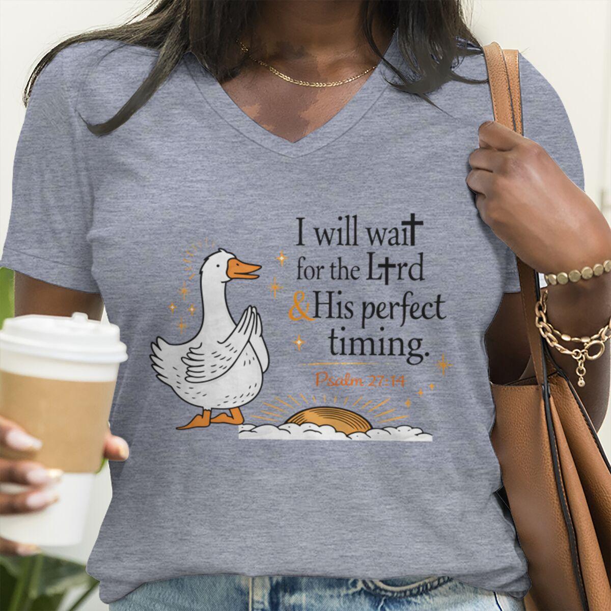 I Will Wait for The Lord Graphic T Shirts Women Praying Duck Christian Graphic Tee Casual Religious Top Faith V-neck T-shirt S
I Will Wait for The Lord Graphic T Shirts Women Praying Duck Christian Graphic Tee Casual Religious Top Faith V-neck T-shirt S