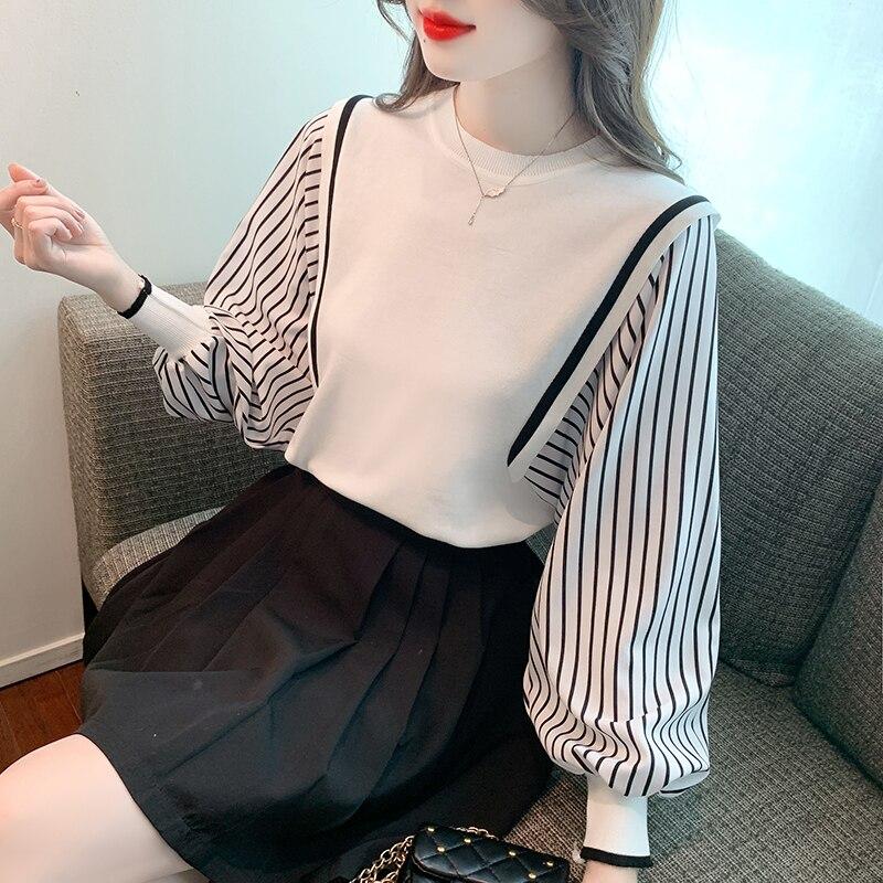 Элегантная простая трикотажная рубашка в полоску с круглым вырезом 2023, модная повседневная блузка с длинным рукавом, женские свободные осенние топы 29052 XL белый
Элегантная простая трикотажная рубашка в полоску с круглым вырезом 2023, модная повседневная блузка с длинным рукавом, женские свободные осенние топы 29052 XL белый