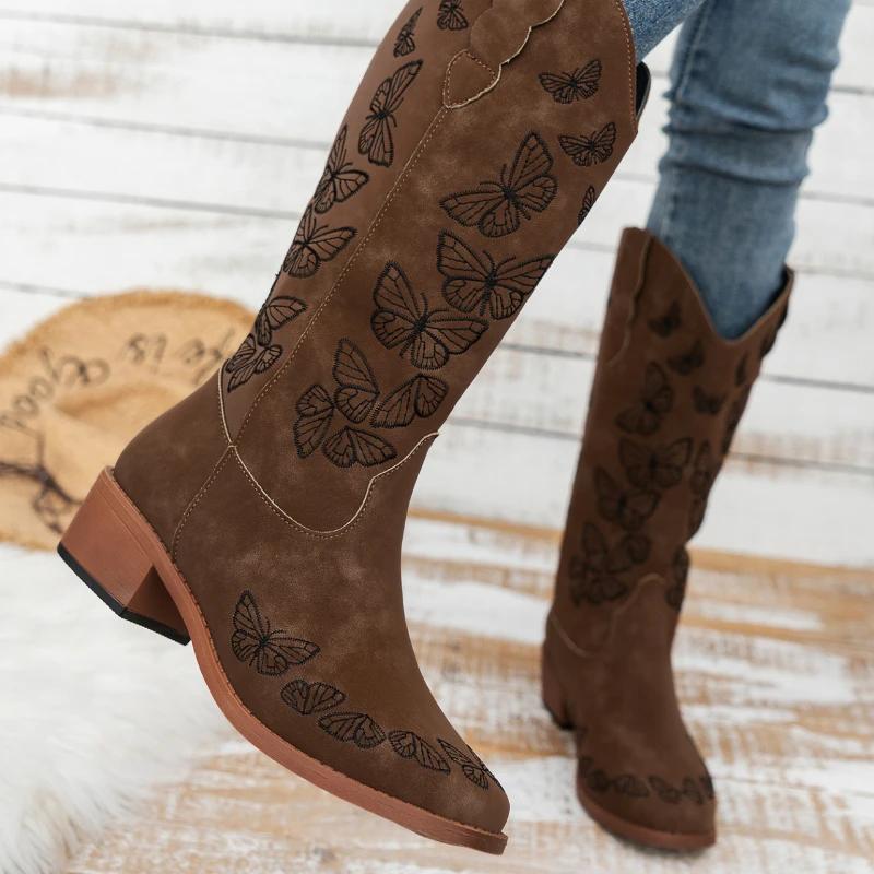 Knee-High Square Heel Modern Boots for Women Fashion Winter Cotton Fabric Rubber Ladies Shoes Slip-on Embroidered Pu Boots
Knee-High Square Heel Modern Boots for Women Fashion Winter Cotton Fabric Rubber Ladies Shoes Slip-on Embroidered Pu Boots
