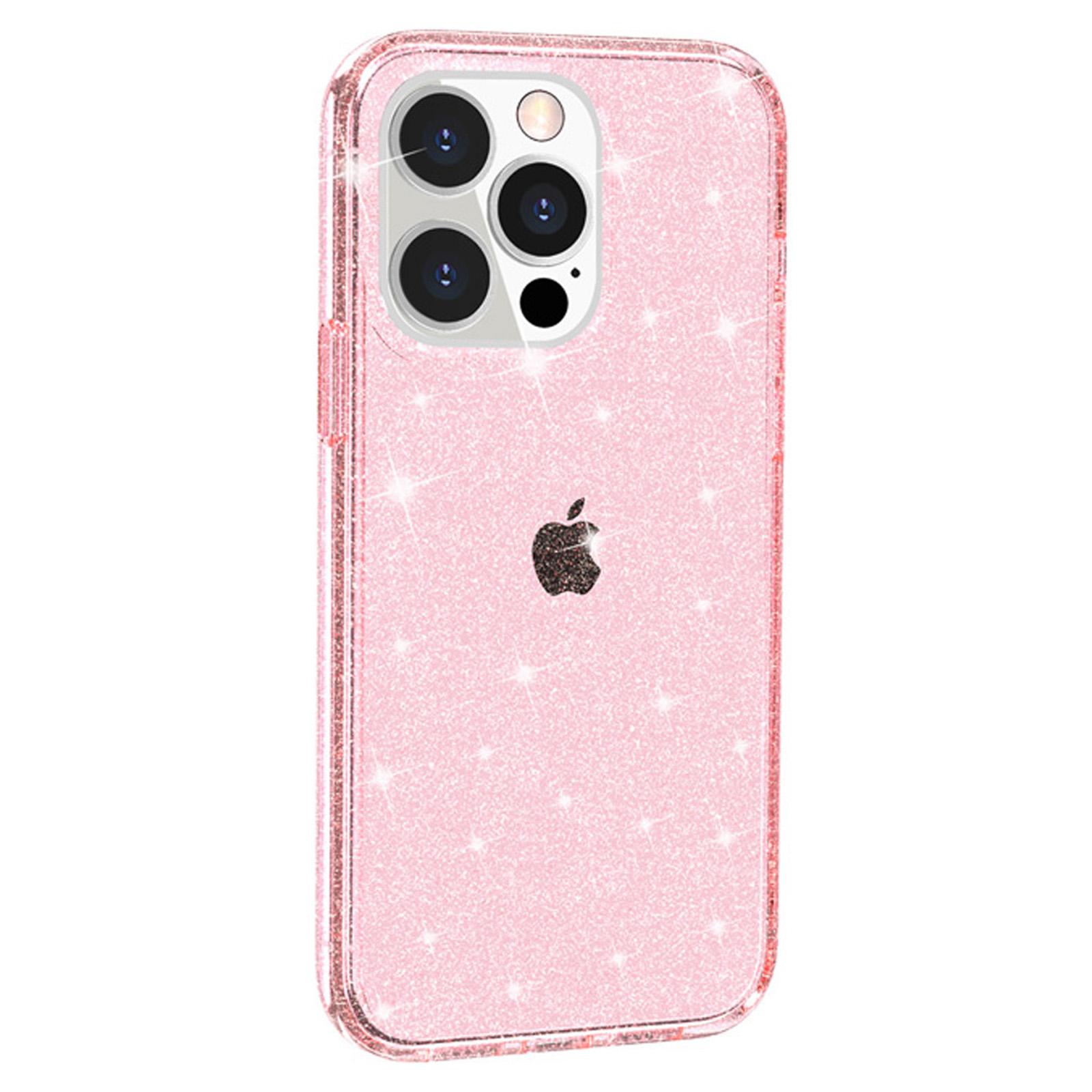 For iPhone 14 Pro Max 6.7 inch Glittery Powder Soft TPU+Hard PC Phone Case Drop-proof Cover Pink 
For iPhone 14 Pro Max 6.7 inch Glittery Powder Soft TPU+Hard PC Phone Case Drop-proof Cover Pink