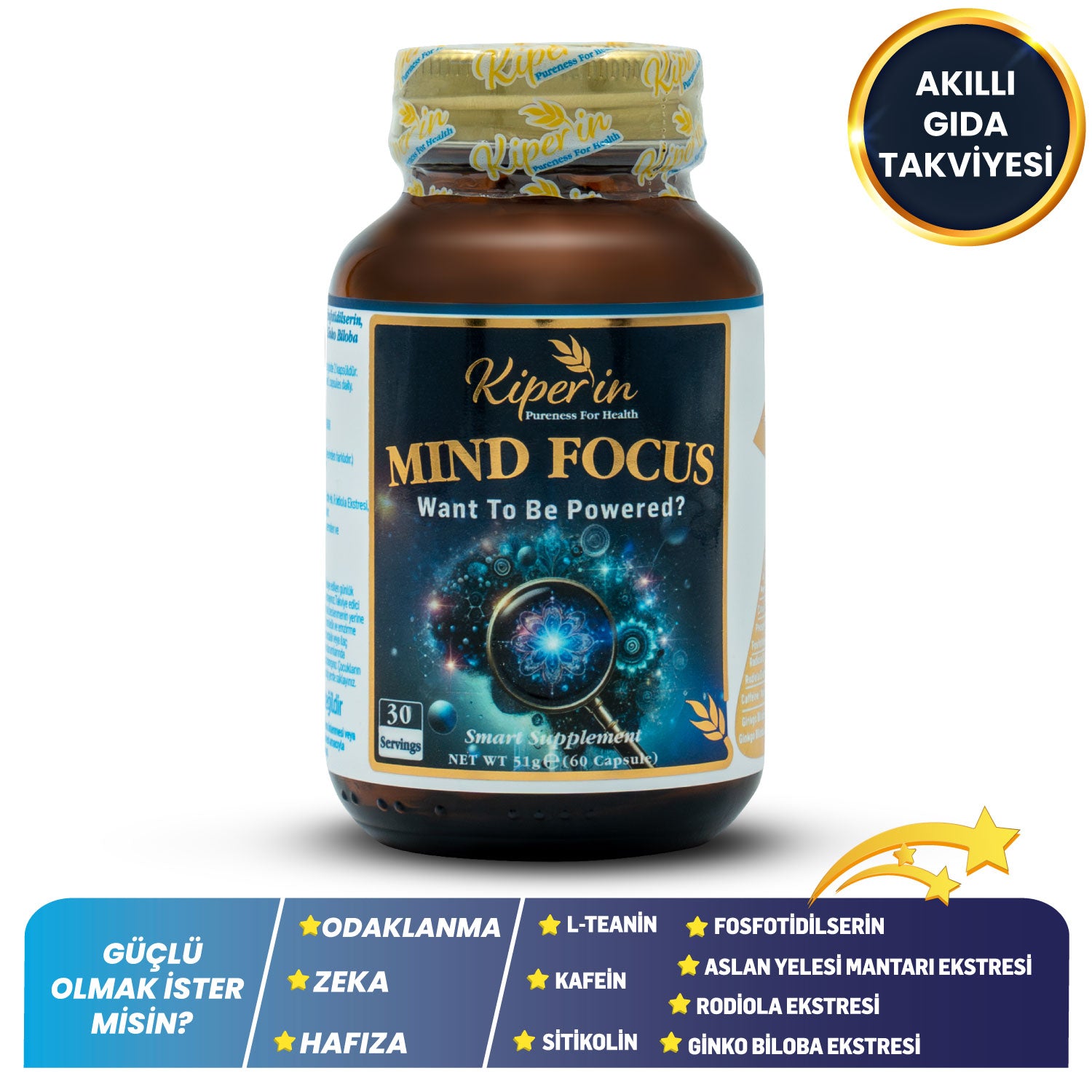 Кіперін Mind Focus Гриб левова грива, цитиколін, родіола, L-теанін (1440 мг) | Розумна харчова добавка
Кіперін Mind Focus Гриб левова грива, цитиколін, родіола, L-теанін (1440 мг) | Розумна харчова добавка