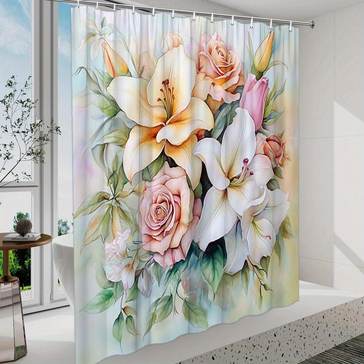 1Pc Lush Floral Bouquet Shower Curtain - Yellow Lilies, White Roses, Pink Petals, Pastel Background, Polyester W60H190(CM)-1 Pcs
1Pc Lush Floral Bouquet Shower Curtain - Yellow Lilies, White Roses, Pink Petals, Pastel Background, Polyester W60H190(CM)-1 Pcs
