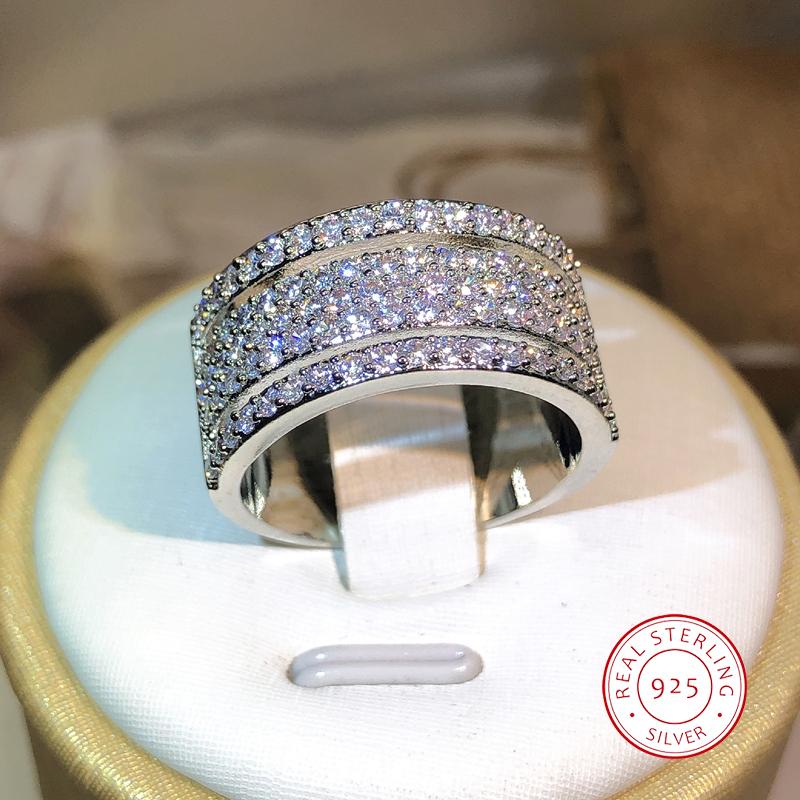 Sterling silver Eternity Three Rows ring Diamond cz Engagement Wedding Rings for women Men Finger Party Jewelry 6
Sterling silver Eternity Three Rows ring Diamond cz Engagement Wedding Rings for women Men Finger Party Jewelry 6