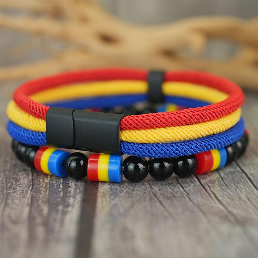 New Creative National Flag Color String Bracelet For Men 8mm Obsidian Strand Braslet Grade A 4mm Cord Chain Wrap Braclet Homme
New Creative National Flag Color String Bracelet For Men 8mm Obsidian Strand Braslet Grade A 4mm Cord Chain Wrap Braclet Homme