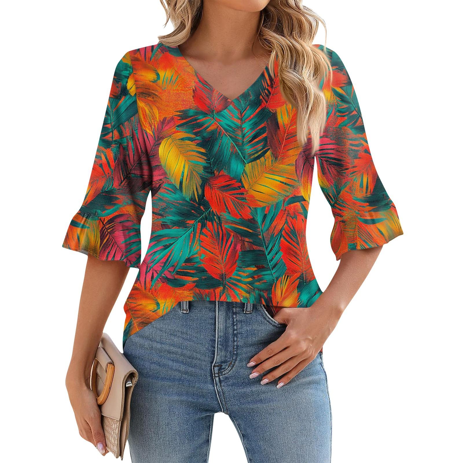 Женская повседневная футболка с рукавом 3/4, летняя футболка с V-образным вырезом и пышными рукавами, гавайский принт M кофейный
Женская повседневная футболка с рукавом 3/4, летняя футболка с V-образным вырезом и пышными рукавами, гавайский принт M кофейный