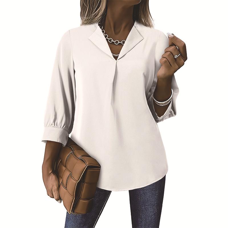 2024 Spring Women s V-Neck Seven-Sleeve Chiffon Loose Pullover Blouse Small білий
2024 Spring Women s V-Neck Seven-Sleeve Chiffon Loose Pullover Blouse Small білий