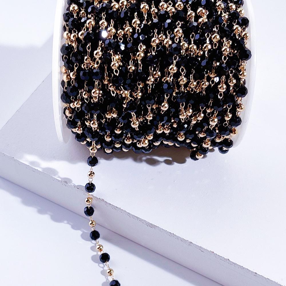 1meter 4mm Crystal Beaded Chains for Jewelry Making Black Transparent Colorful Glass Beads Necklace Gold Chain Components DIY 4mm Crystal
1meter 4mm Crystal Beaded Chains for Jewelry Making Black Transparent Colorful Glass Beads Necklace Gold Chain Components DIY 4mm Crystal