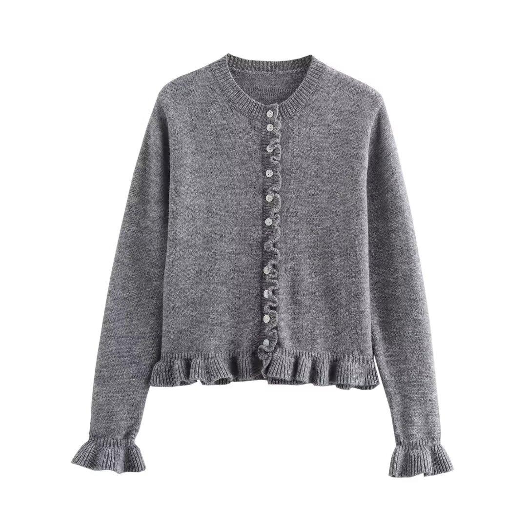 2024 autumn and winter new women s clothing laminated decorative fungus edge sweater solid color versatile knitted cardigan jacket L сірий колір
2024 autumn and winter new women s clothing laminated decorative fungus edge sweater solid color versatile knitted cardigan jacket L сірий колір