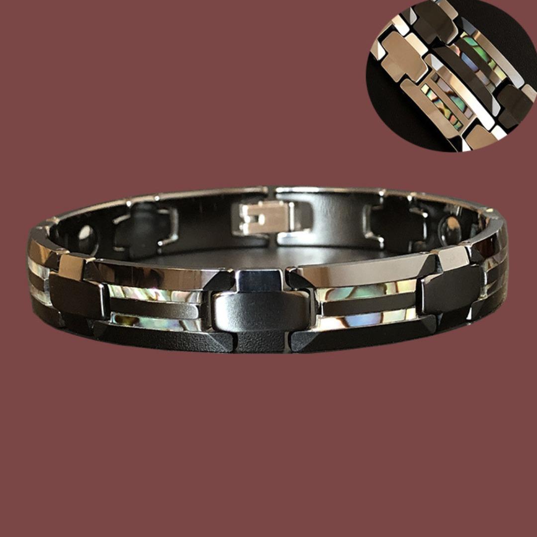 Bracelet tungsten gold ceramic inlaid color shell waterproof knife scratching boys magnetic simple bracelet wholesale 18K
Bracelet tungsten gold ceramic inlaid color shell waterproof knife scratching boys magnetic simple bracelet wholesale 18K