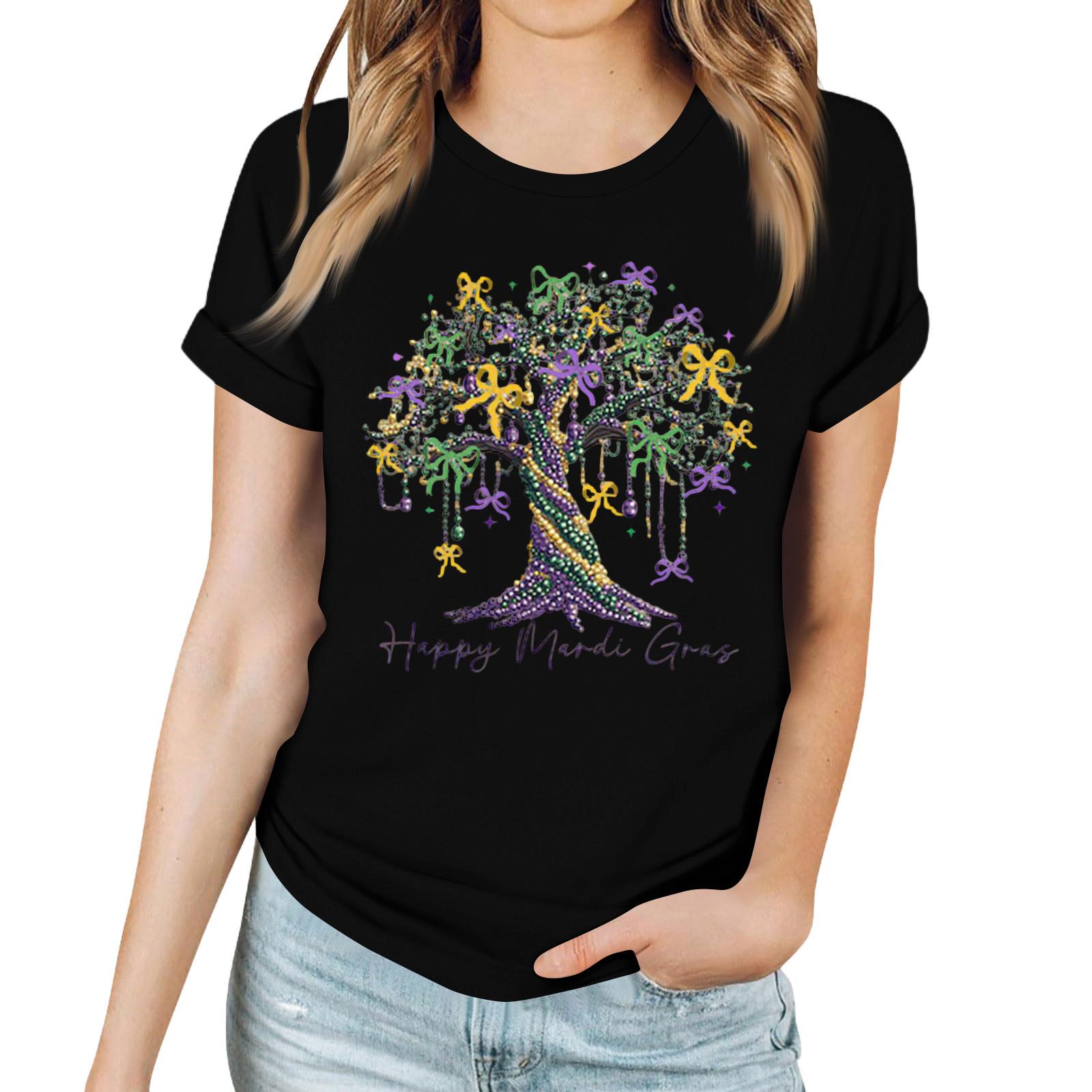 Women s Casual Carnival Print T-Shirt Round Neck Pullover Short Sleeve Top S
Women s Casual Carnival Print T-Shirt Round Neck Pullover Short Sleeve Top S