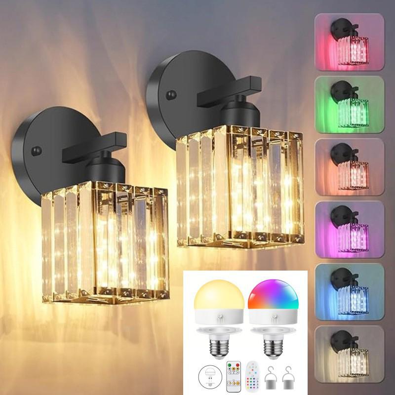 RGB Crystal Wall Light with Remote Control - Wireless, Battery-Powered, Suitable for Bedroom Bedside or Living Room. No Bulb
RGB Crystal Wall Light with Remote Control - Wireless, Battery-Powered, Suitable for Bedroom Bedside or Living Room. No Bulb