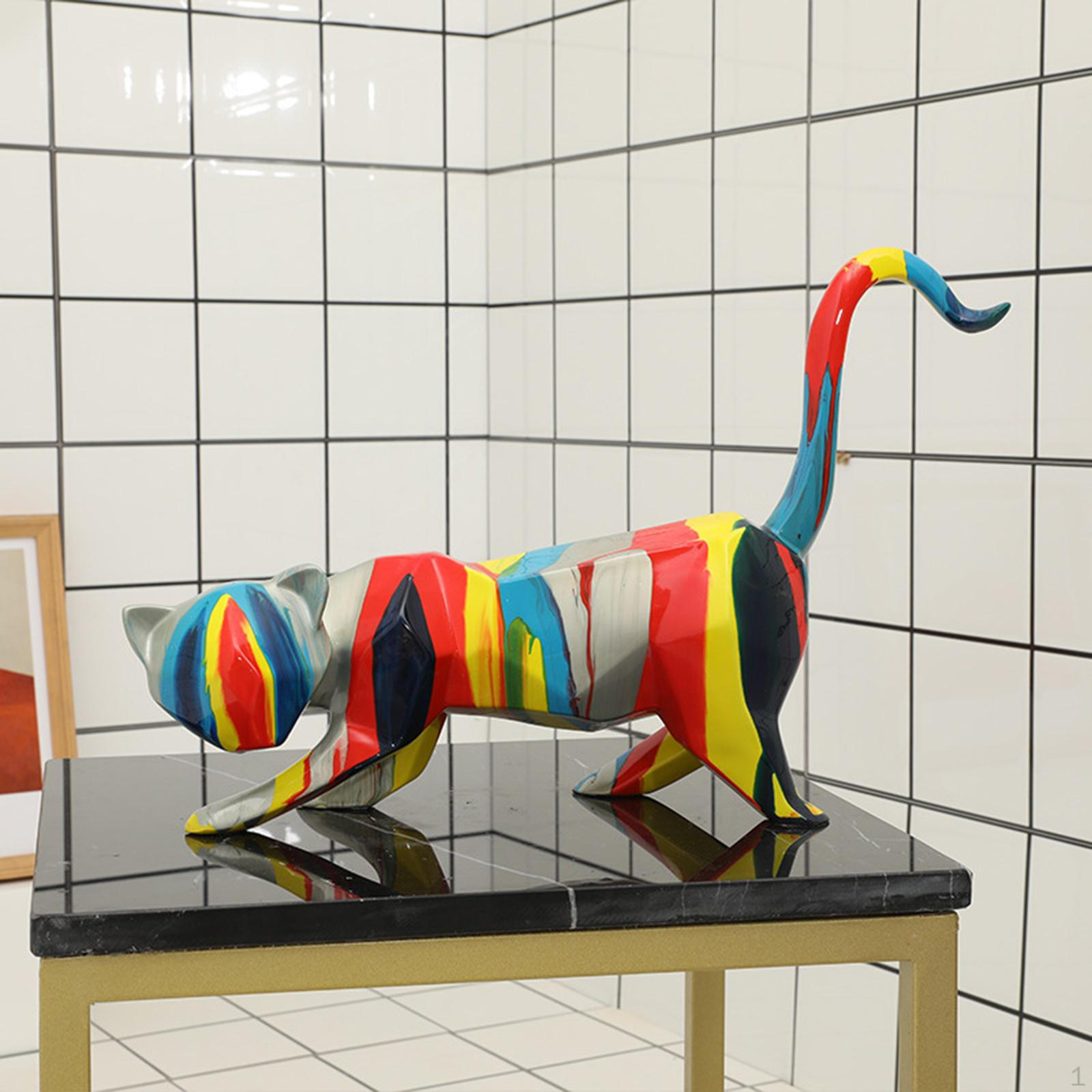 Resin Crafts Coloful Cat Figurine Statue Desk Shelf Ornament, 44x12x27cm
Resin Crafts Coloful Cat Figurine Statue Desk Shelf Ornament, 44x12x27cm