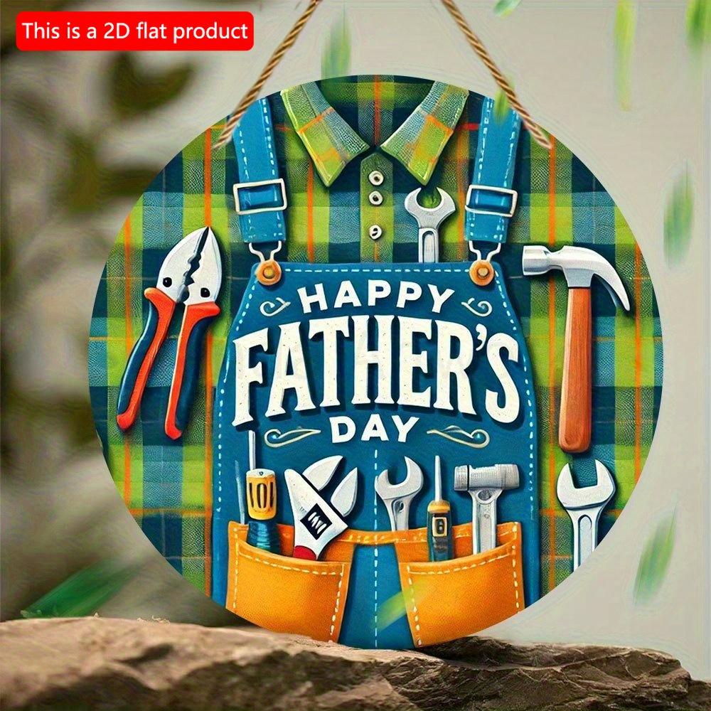 2d Flat 20*20cm, Vintage Wooden Happy Father s Day Decoration Round Tool Belt Design with Plaid and Tools, for Home, Kitchen, Garden, Bedroom, Bar. 20*20cm
2d Flat 20*20cm, Vintage Wooden Happy Father s Day Decoration Round Tool Belt Design with Plaid and Tools, for Home, Kitchen, Garden, Bedroom, Bar. 20*20cm