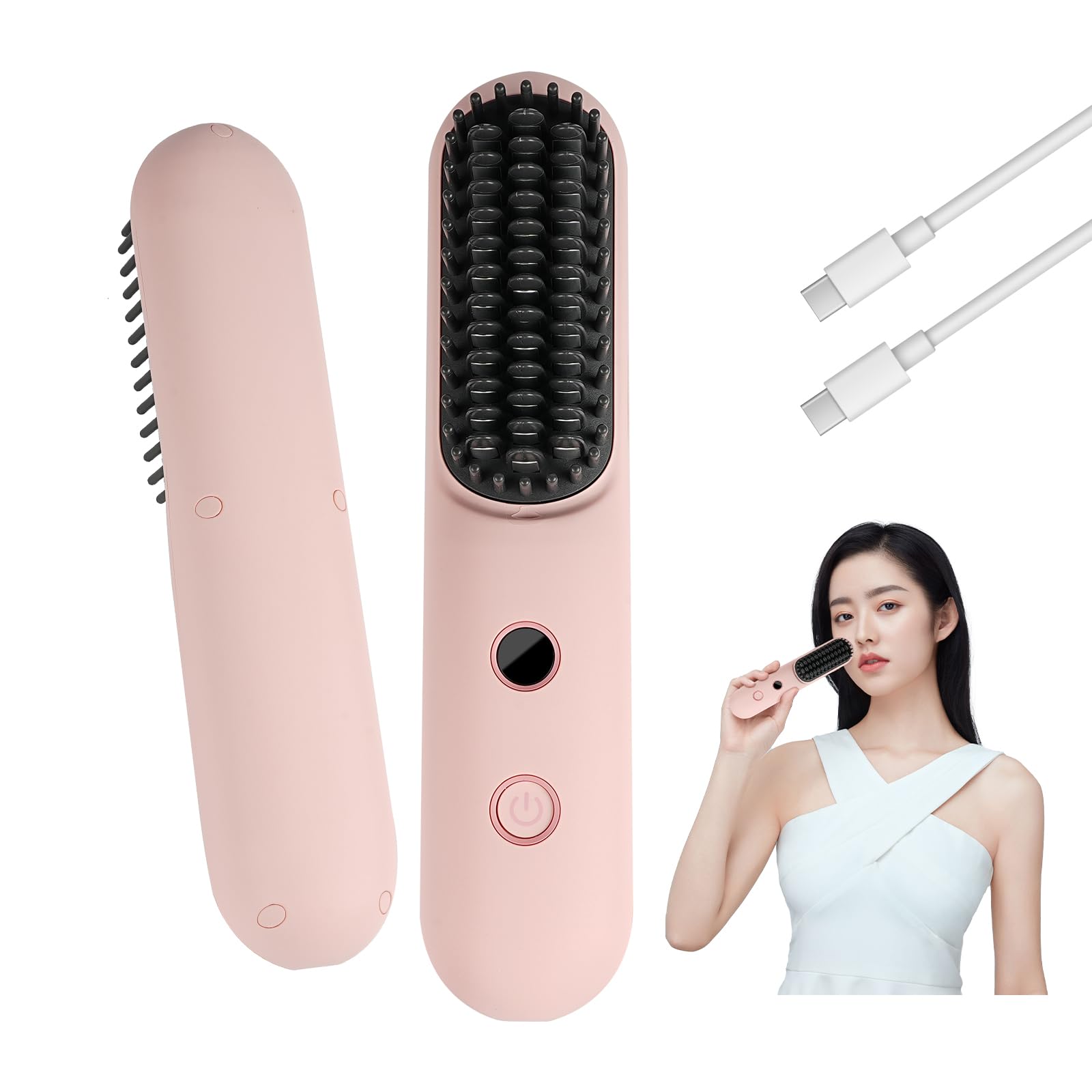 Tanosimi Cordless Hair Heat 3 Level Temperature Mini For Business Unisex Iron, Anti-scald Brush, Adjustment, 160/180/200 Settings, 6400mAh, Portable,
Tanosimi Cordless Hair Heat 3 Level Temperature Mini For Business Unisex Iron, Anti-scald Brush, Adjustment, 160/180/200 Settings, 6400mAh, Portable,