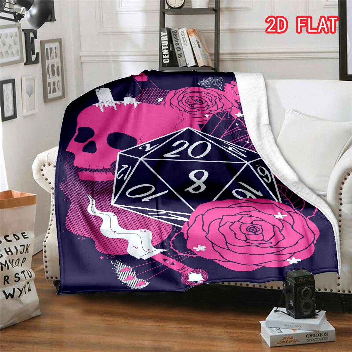 D20 Dice Gothic Themed Flannel Blanket, 2D Flat Warm Throw, RPG Game Style Sofa Blanket 80cm x 120cm
D20 Dice Gothic Themed Flannel Blanket, 2D Flat Warm Throw, RPG Game Style Sofa Blanket 80cm x 120cm