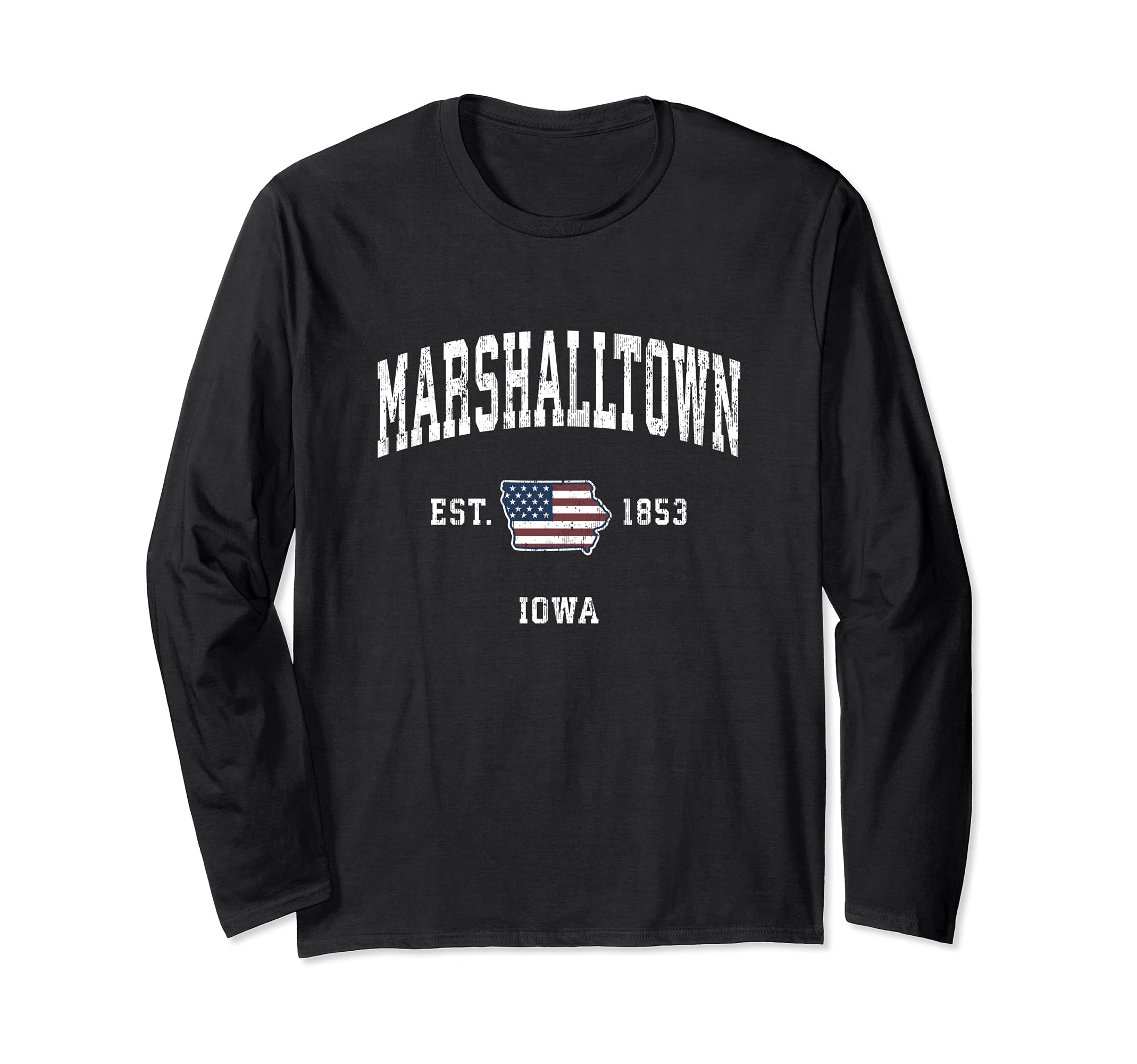 Marshalltown, Iowa, IA Vintage American Flag Sports Design Long Sleeve T-Shirt
Marshalltown, Iowa, IA Vintage American Flag Sports Design Long Sleeve T-Shirt