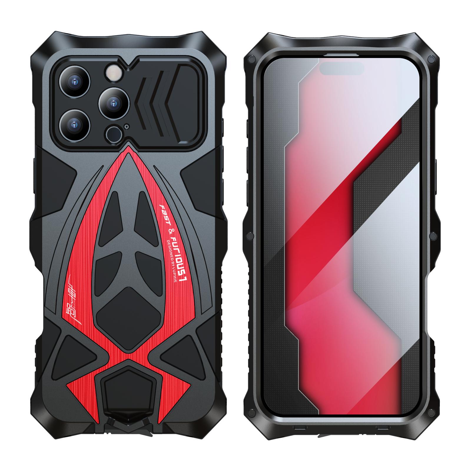 For iPhone 16 Pro Max Case Sports Car Design Shockproof Metal+TPU Phone Cover with Screen Protector Black Red
For iPhone 16 Pro Max Case Sports Car Design Shockproof Metal+TPU Phone Cover with Screen Protector Black Red