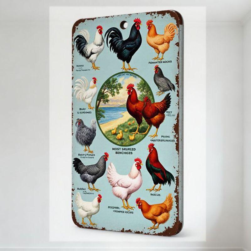 Vintage Rectangular Metal Sign Light Blue Background Distressed Chicken/Rooster Breeds Beach Scene Decor for Home Cafe Bar Man C 20x30cm(7.8x11.8inch)
Vintage Rectangular Metal Sign Light Blue Background Distressed Chicken/Rooster Breeds Beach Scene Decor for Home Cafe Bar Man C 20x30cm(7.8x11.8inch)
