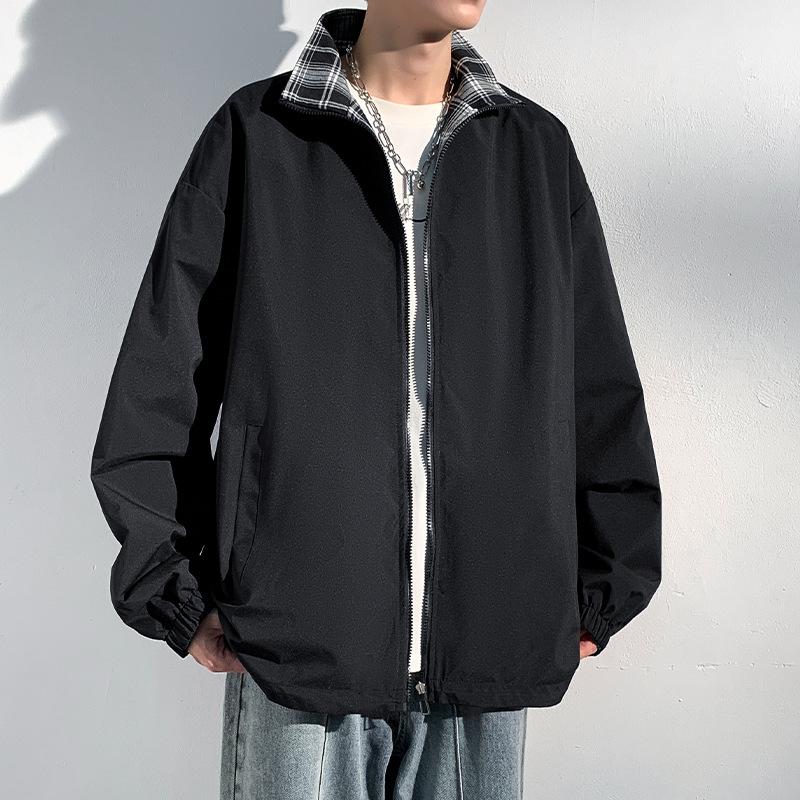 Spring and autumn men s stand-up collar jacket men s new loose top double-sided plaid spliced youth jacket M
Spring and autumn men s stand-up collar jacket men s new loose top double-sided plaid spliced youth jacket M