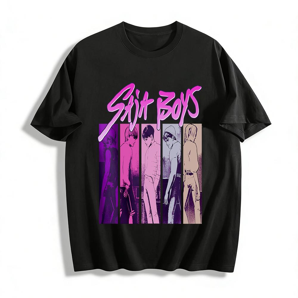 Retro Cyber Style SAJA BOYS Comic Boy Group Print T-shirt Trendy Street Loose Casual Short Sleeve Top Pure cotton T-shirt 6XL
Retro Cyber Style SAJA BOYS Comic Boy Group Print T-shirt Trendy Street Loose Casual Short Sleeve Top Pure cotton T-shirt 6XL