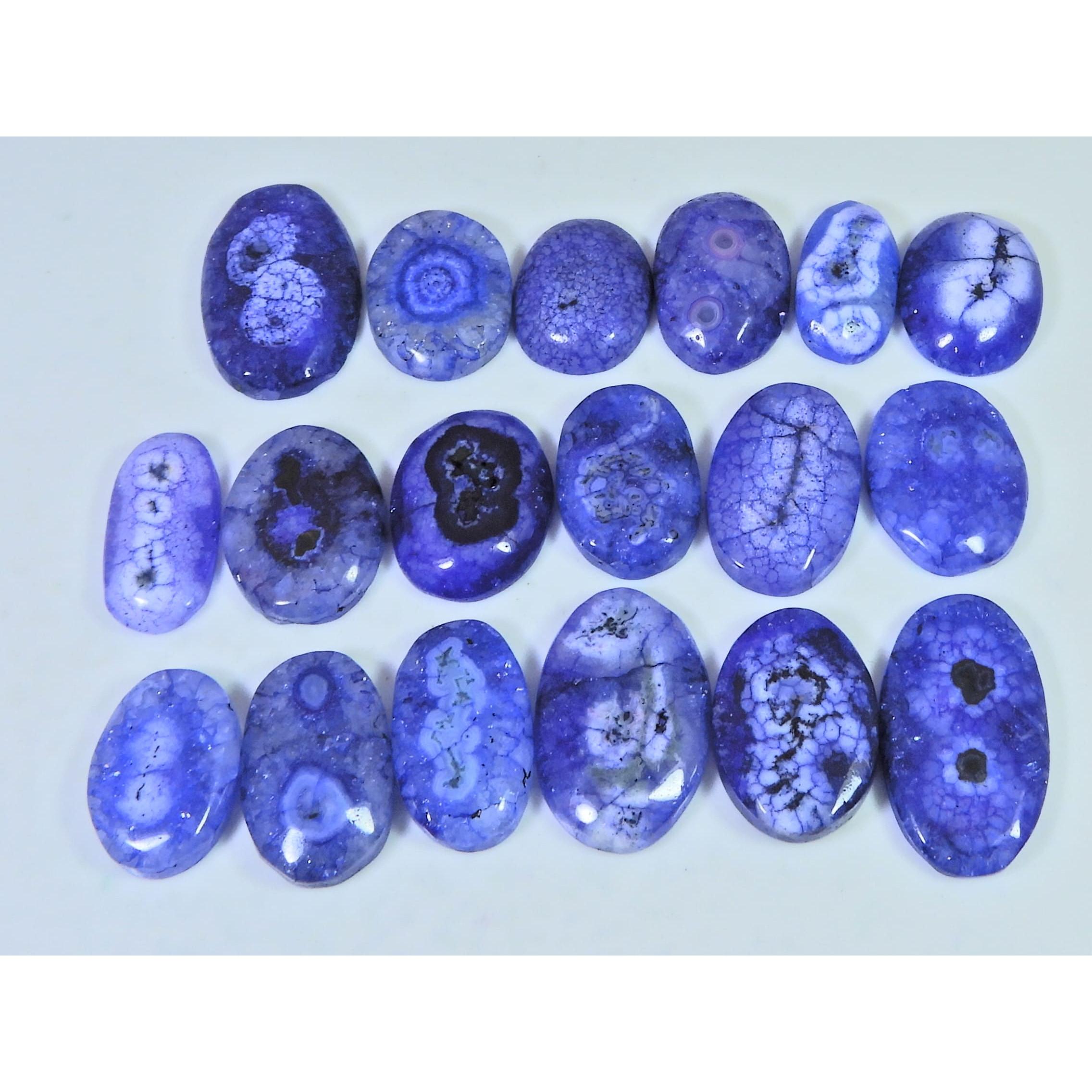 265Cts.Color Enhanced Blue Solar Cab Agate Oval Loose Gemstone 18Pcs Lot C-2141
265Cts.Color Enhanced Blue Solar Cab Agate Oval Loose Gemstone 18Pcs Lot C-2141