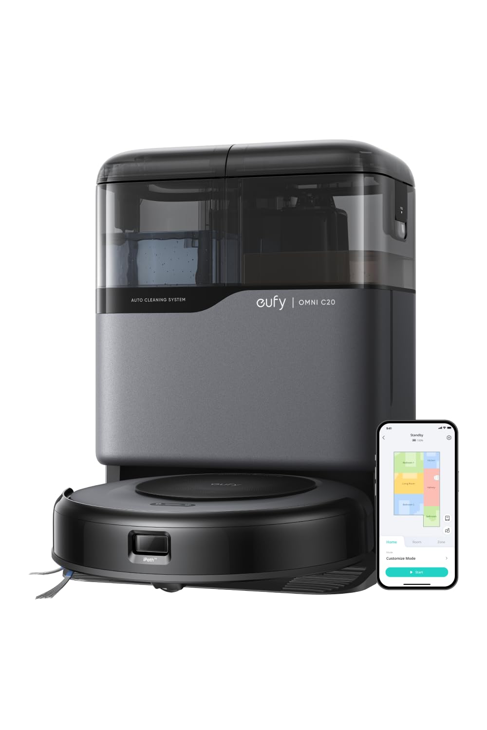 Робот-пылесос Anker Eufy Omni C20 с двойной вращающейся шваброй под давлением, автоматическая станция сбора мусора, автоматическая очистка и сушка швабры чёрный
Робот-пылесос Anker Eufy Omni C20 с двойной вращающейся шваброй под давлением, автоматическая станция сбора мусора, автоматическая очистка и сушка швабры чёрный