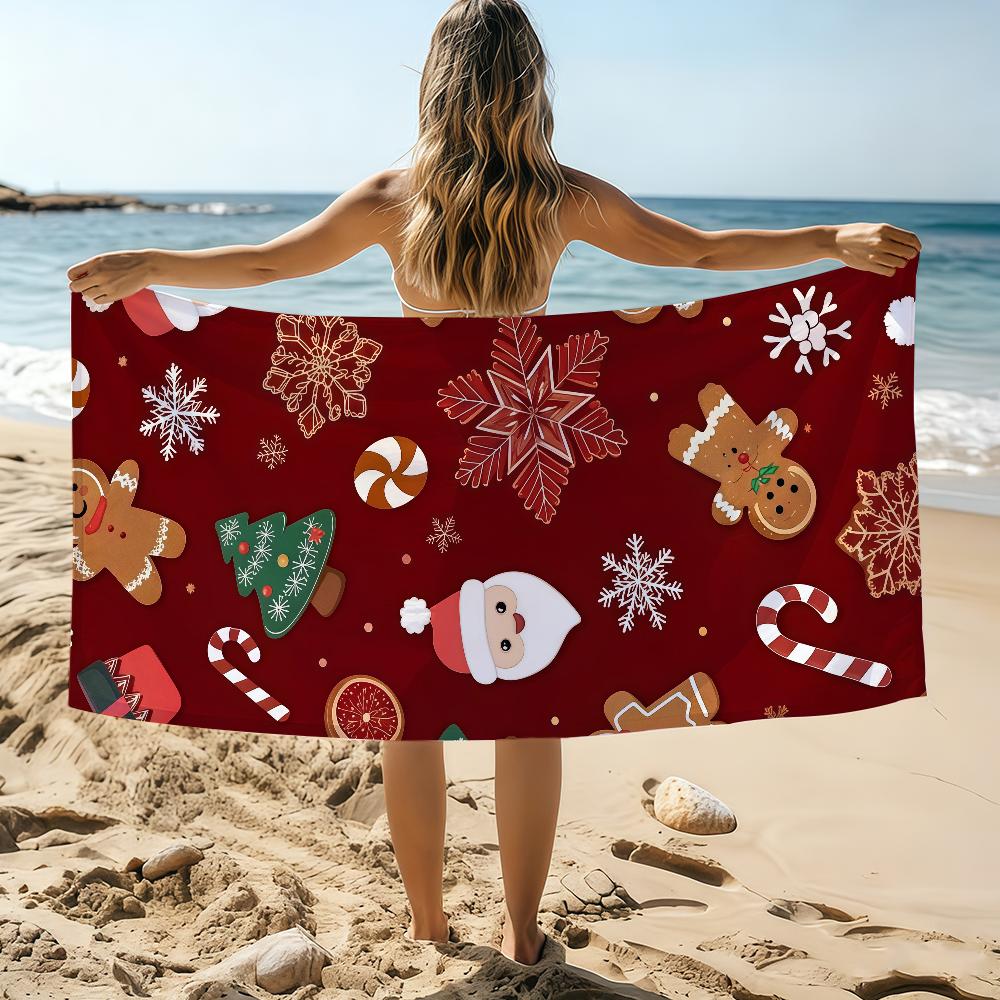 Cartoon Christmas gingerbread pattern Towel Beach Towel Oversized Quick Dry Towel Absorbent Soft Swim BeachTowels for Men Women W30*H60(CM)
Cartoon Christmas gingerbread pattern Towel Beach Towel Oversized Quick Dry Towel Absorbent Soft Swim BeachTowels for Men Women W30*H60(CM)