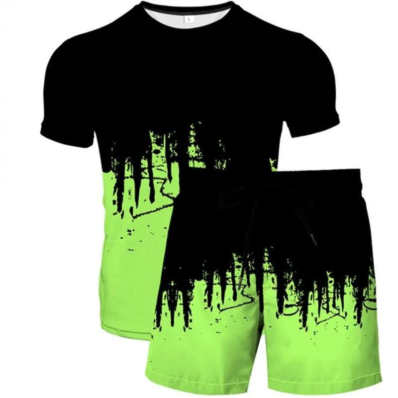 Summer New Men s Tracksuits Set 3D Printing Short Sleeve T-shirt Shorts Two-piece Abstract Painted Men Casual Fashion Suit S
Summer New Men s Tracksuits Set 3D Printing Short Sleeve T-shirt Shorts Two-piece Abstract Painted Men Casual Fashion Suit S