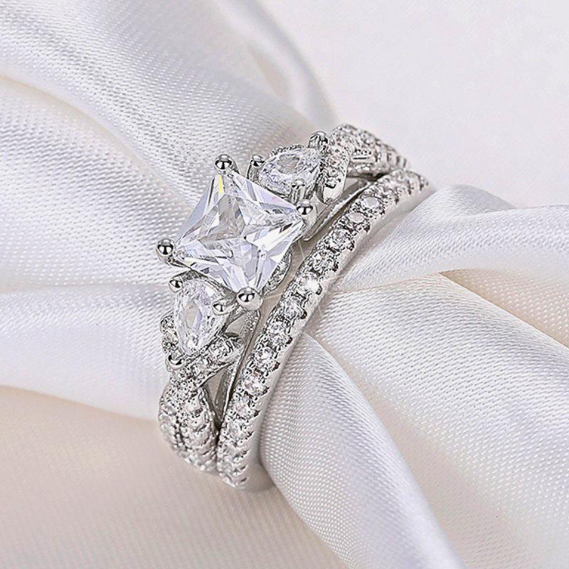 Huitan Luxury Princess Cubic Zirconia Set Rings Women for Wedding High-quality Silver Color Eternity Bride Rings Fashion Jewelry 8
Huitan Luxury Princess Cubic Zirconia Set Rings Women for Wedding High-quality Silver Color Eternity Bride Rings Fashion Jewelry 8