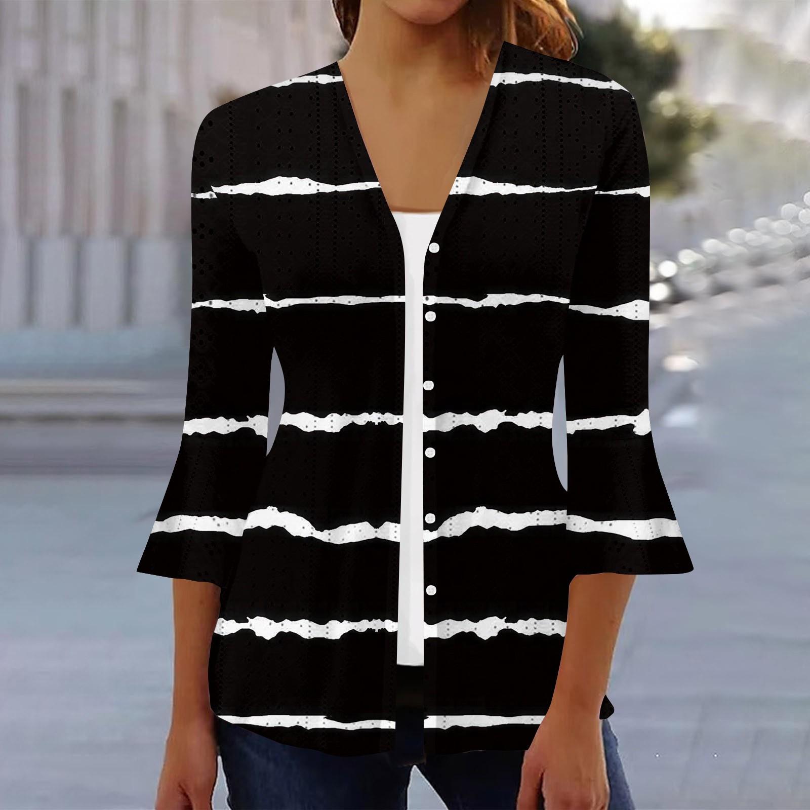 Женская мода свободный повседневный принт с рукавом три четверти рубашка на пуговицах кардиган топ XXL чёрный
Женская мода свободный повседневный принт с рукавом три четверти рубашка на пуговицах кардиган топ XXL чёрный