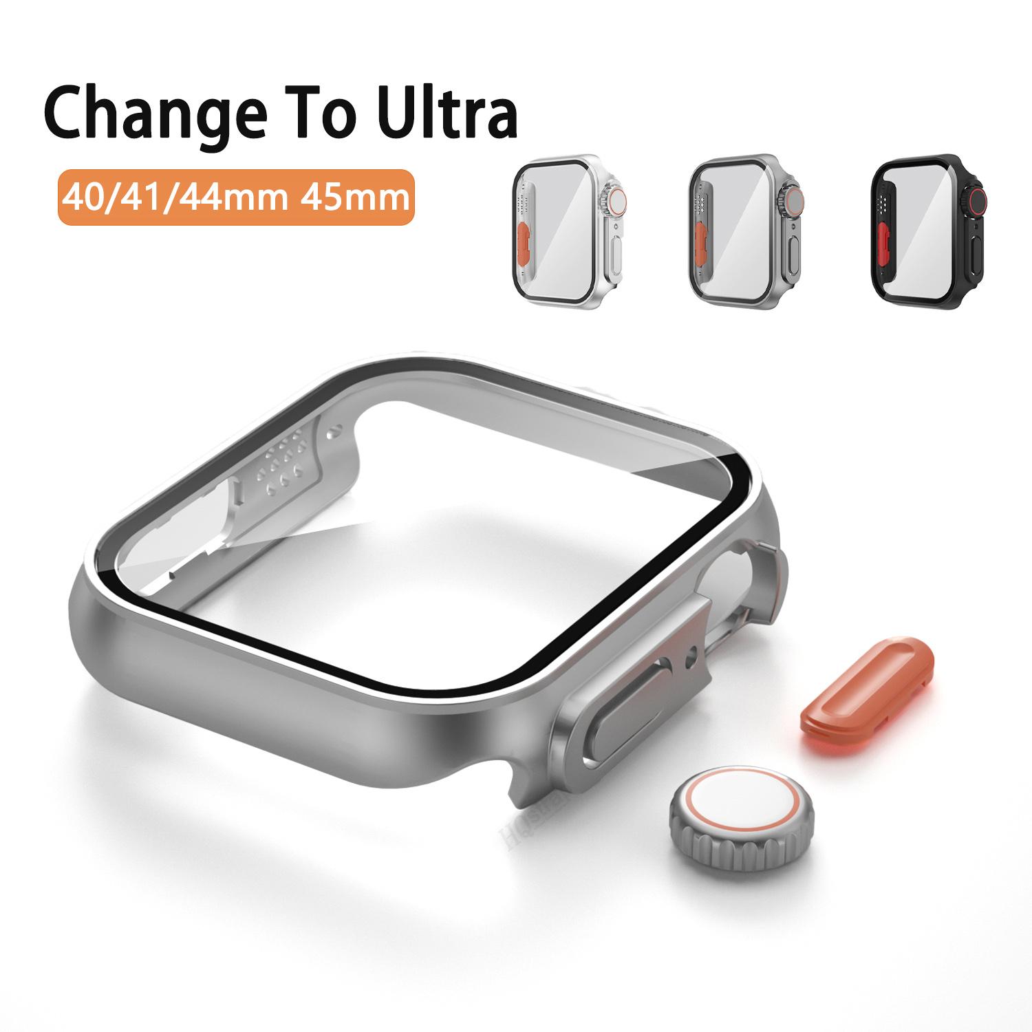 Чехол для ПК + закаленное стекло для Apple Watch Series 8, 7, 4, 5, 6 Se, 45 мм, 44 мм, переход на Ultra Cover, защитная пленка для экрана, аксессуары для iWatch
Чехол для ПК + закаленное стекло для Apple Watch Series 8, 7, 4, 5, 6 Se, 45 мм, 44 мм, переход на Ultra Cover, защитная пленка для экрана, аксессуары для iWatch