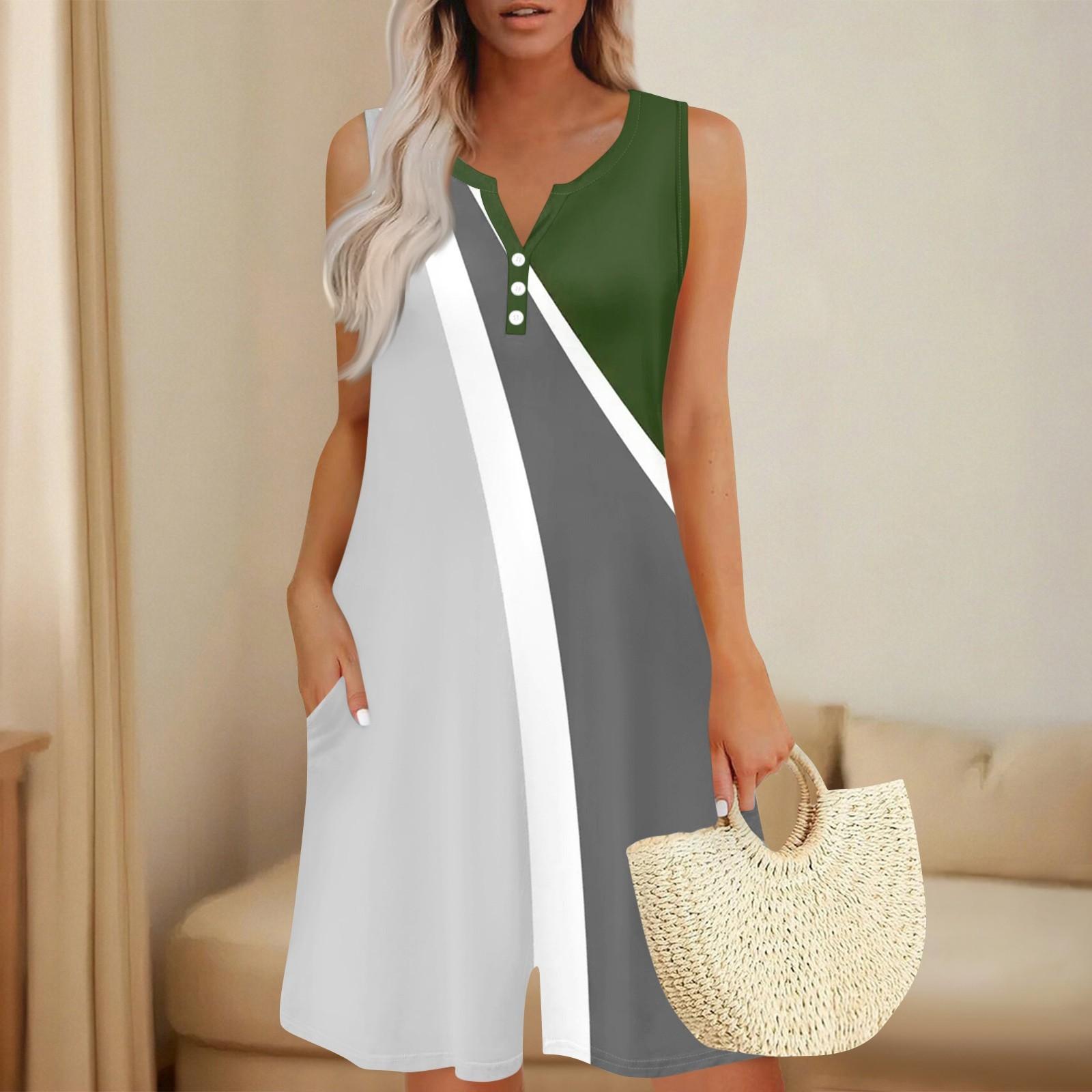 Женские модные и повседневные цельные шорты без рукавов с карманом на пуговицах L армия зеленый