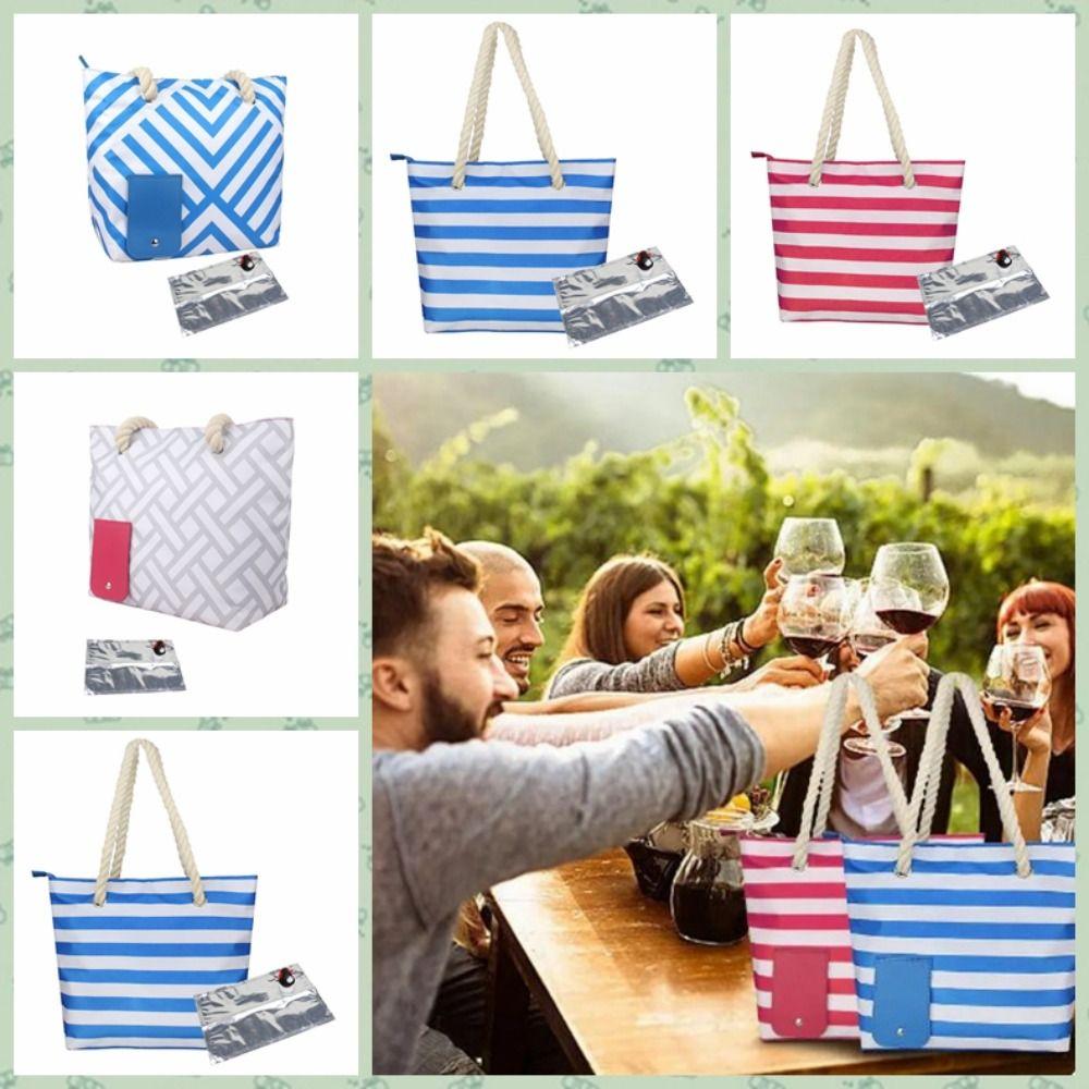 Large Capacity Wine Dispenser Tote Bag Aluminum Foil Lining Beach Wine Bag Picnic Blue-Stripes
Large Capacity Wine Dispenser Tote Bag Aluminum Foil Lining Beach Wine Bag Picnic Blue-Stripes