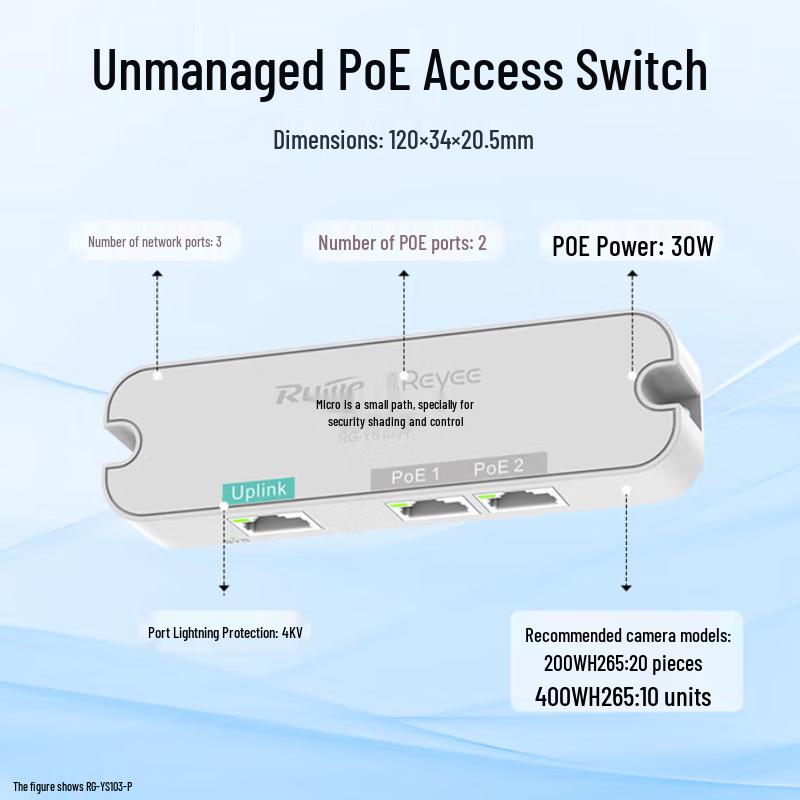 Ruijie RG-YS103-P 3-Port PoE Switch
Ruijie RG-YS103-P 3-Port PoE Switch