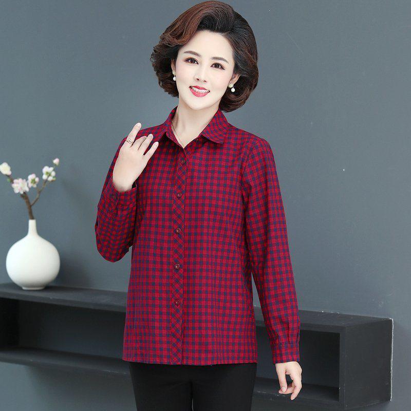 2026 Spring/Autumn Plaid Cotton Long-Sleeve Cardigan Shirt for Middle-Aged Women 5XL for 145-160 lbs
2026 Spring/Autumn Plaid Cotton Long-Sleeve Cardigan Shirt for Middle-Aged Women 5XL for 145-160 lbs