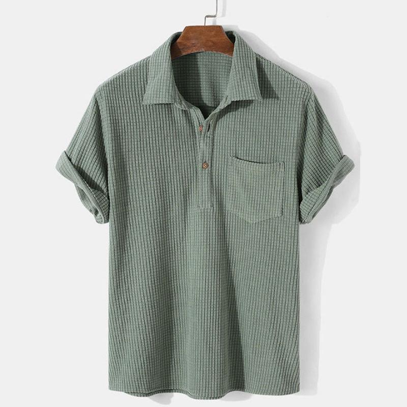Summer Fashion Polo-neck Solid Color Short Sleeve T-shirt Homme Casual Fashion Corduroy Pullover Top Men XXXL зелений
Summer Fashion Polo-neck Solid Color Short Sleeve T-shirt Homme Casual Fashion Corduroy Pullover Top Men XXXL зелений