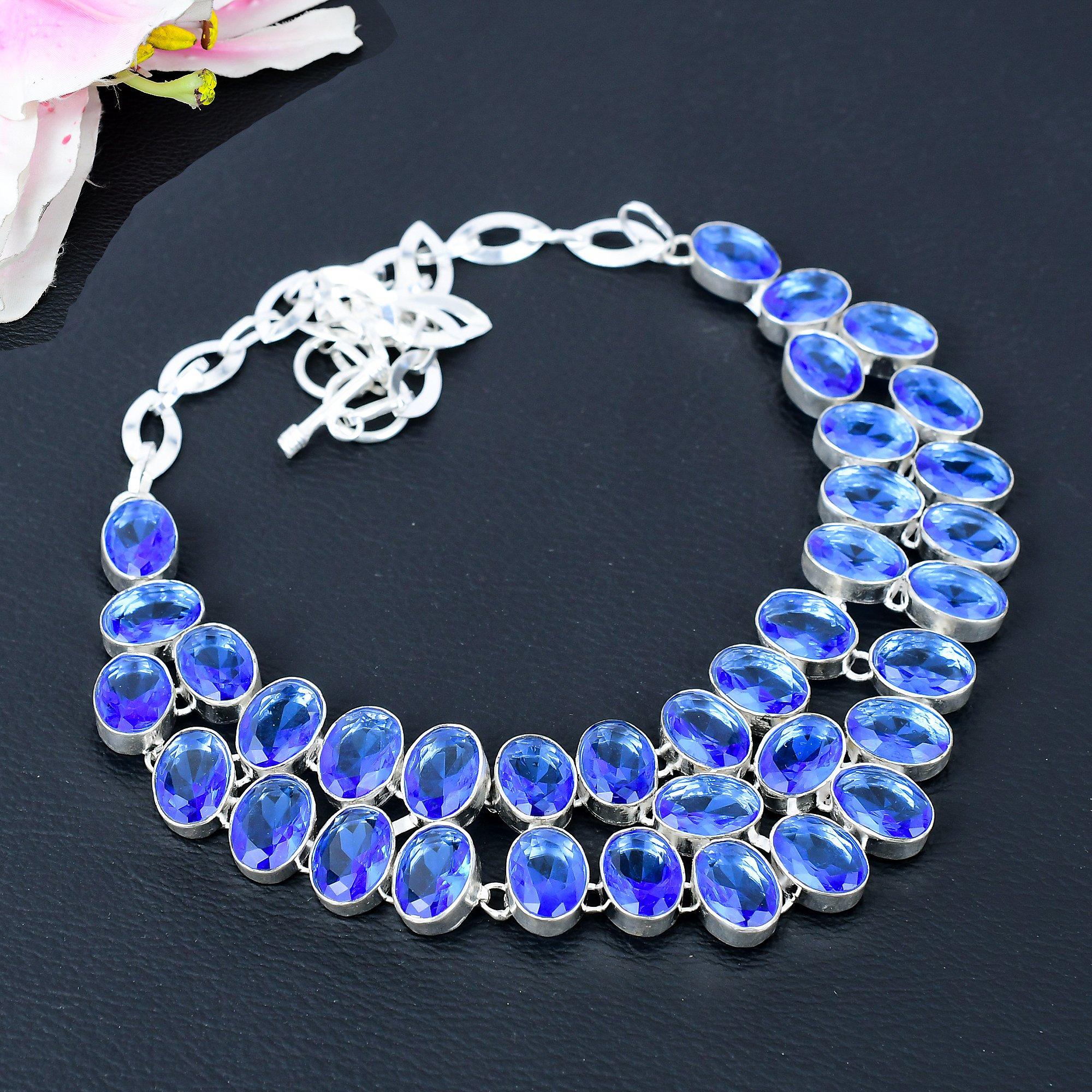 Tanzanite Quartz Gemstone Handmade 925 Sterling Silver Jewelry Necklace 18 KG-404
Tanzanite Quartz Gemstone Handmade 925 Sterling Silver Jewelry Necklace 18 KG-404