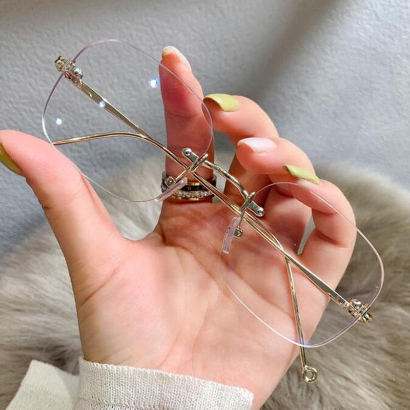 Rimless Myopia Glasses Women Eyeglasses Student Computer Alloy Metal Finished Prescription Glasses Frames 0
Rimless Myopia Glasses Women Eyeglasses Student Computer Alloy Metal Finished Prescription Glasses Frames 0