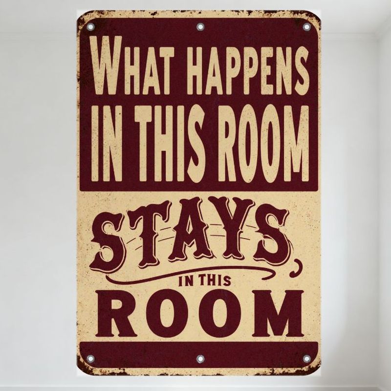 Vintage Rustic Metal Sign What Happens In This Room Stays In This Room Distressed Maroon Beige Aged Tin Plaque for Man Cave Ba 20x30cm(7.8x11.8inch)
Vintage Rustic Metal Sign What Happens In This Room Stays In This Room Distressed Maroon Beige Aged Tin Plaque for Man Cave Ba 20x30cm(7.8x11.8inch)